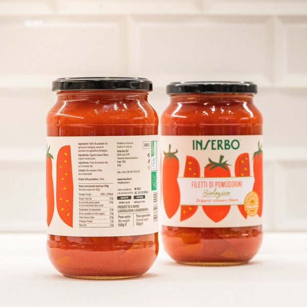 FILETTI DI POMODORINI BIO POMIDORY 520G Inserbo